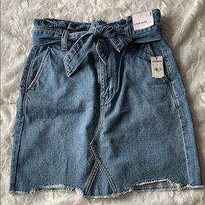 [2] Express High Waisted Jean Skirt